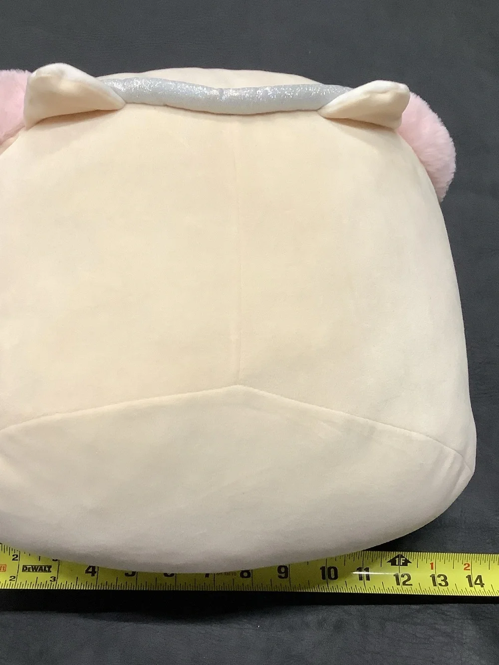 Squishmallows Cream Nadine Stackables with Pink Pom Pom